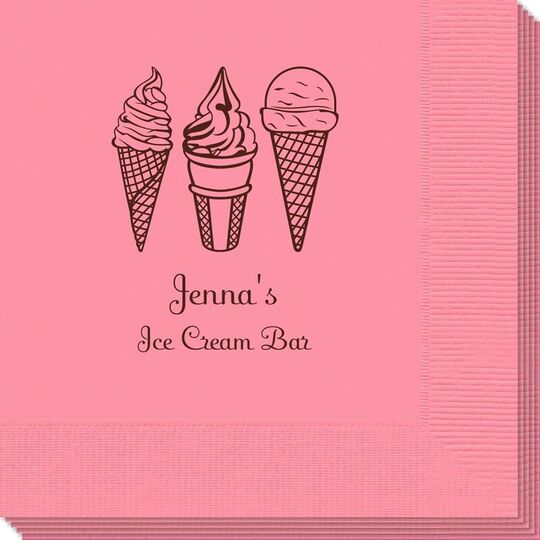 Ice Cream Cone Trio Napkins